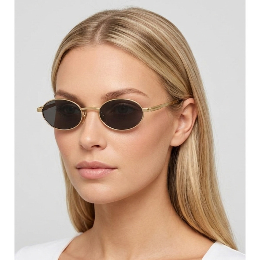 NWT Bottega Veneta BV1470S Gold Grey 52mm Sunglasses
